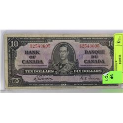 1937 CANADIAN $10 BILL