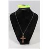 Image 1 : STERLING SILVER NECKLACE WITH CROSS PENDANT.