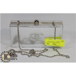 CHANEL REPLICA SILVER HARD CASE WALLET