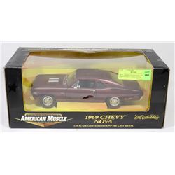 ERTL AMERICAN MUSCLE 1969 CHEVY NOVA 1:18 SCALE DI