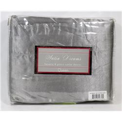 NEW SATIN DREAMS LUXURY 4-PC QUEEN SATIN SHEET SET
