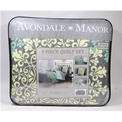 NEW AVONDALE MANOR 9 PIECE QUILT SET SIZE QUEEN