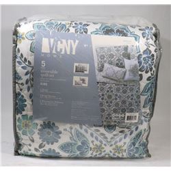 KING SIZE 5 PC REVERSIBLE QUILT SET