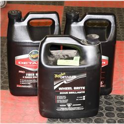 LOT OF 3 MEGUIARS, 1 DETAILER WHEEL BRITE, 2 FIBER