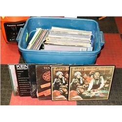 TOTE OF ASSORTED RECORDS, MOSTLY ROCK.