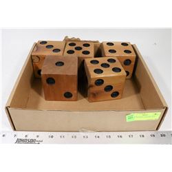 LOT OF WOODEN DICE.