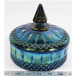 CARNIVAL GLASS PINWHEEL LIDDED 6" CANDY DISH