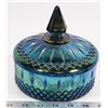 Image 1 : CARNIVAL GLASS PINWHEEL LIDDED 6" CANDY DISH