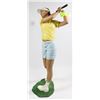 Image 2 : LADY IN YELLOW PLAYING GOLF STATUE