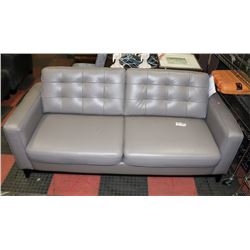 PEWTER GREY LEATHERETTE 81" SOFA. FURNITURE
