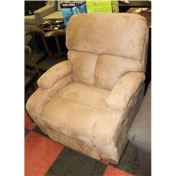 MOCHA FABRIC ROCKER RECLINING SOFA CHAIR