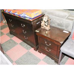 CHERRY WOOD TONE 6 DRAWER DRESSER 60X16X30"H