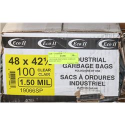 100 CLEAR INDUSTRIAL GARBAGE BAGS 48" X 42.5"