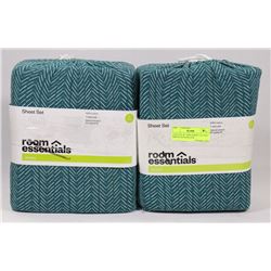 2 SETS OF XL TWIN JERSEY COTTON SHEETS WITH PILLOW