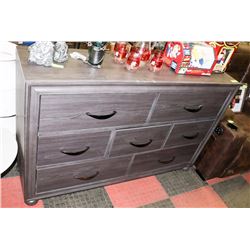GREY WOOD STYLE 7 DRAWER DRESSER,
