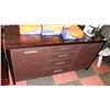 Image 1 : LEATHER FRONT STYLE 4 DRAWER 2 DOOR SIDEBOARD