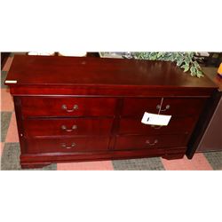 NEW CHERRY WOOD TONED 6 DRAWER DRESSER
