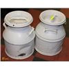 Image 1 : PAIR OF VINTAGE MILK / CREAM CANS W/ CO-OP SASK