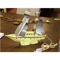 VINTAGE WORKING ELECTRIC SHIP LAMP WITH MAKERS