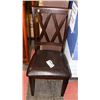 Image 1 : WOOD AND LEATHERETTE SIDECHAIR. FURNITURE