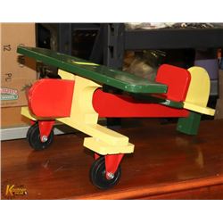 WOODEN SIT AND RIDE ON AIRPLANE