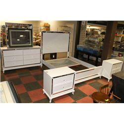 WHITE 5 PC QUEEN SIZE BEDROOM SUITE