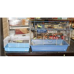 PAIR OF PET RABBIT CAGES - ONE TRAVEL & ONE HOME.
