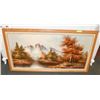 Image 1 : FRAMED SIGNED MOUNTAIN LANDSCAPE PAINTING.