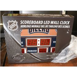 NHL OILERS SCOREBOARD LED WALL CLOCK