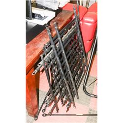 4 SECTIONS OF METAL BLACK FENCING 3' WIDE, 3' T