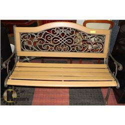 WOOD AND IRON GARDEN BENCH