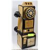 Image 1 : VINTAGE WOODEN PAY PHONE REPLICA CLOCK AND PHONE