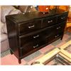 Image 1 : 7 DRAWER BLACK DRESSER. FURNITURE 64X17.5X38.5"H