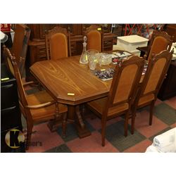 ESTATE OAK DINING ROOM SET INCLUDING