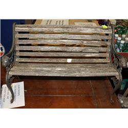 CAST IRON & WOOD MINI GARDEN BENCH - 24" L X