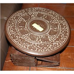 ORNATE WOOD SIDE TABLE
