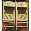 Image 1 : PAIR OF ANTIQUE FOLD UP CHAIRS WITH INLAID PIECES