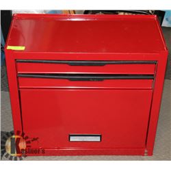 RED 2 DRAWER & 4 SHELVED CABINET TOOL BOX - 22"H