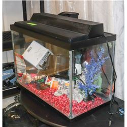 20 GALLON AQUARIUM WITH FILTER, HEATER, LIGHTS AND