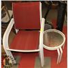 Image 1 : SET OF 4 METAL GARDEN CHAIRS & 2 GLASS SIDE