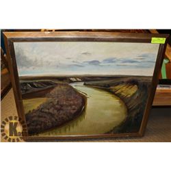 VINTAGE OIL ON CANVAS RIVER VALLEY