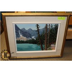 OIL ON CANVAS "MORAINE  LAKE" BY MARGARET GRAY