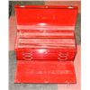 Image 1 : RED METAL BEACH TOOL BOX WITH CONTENTS