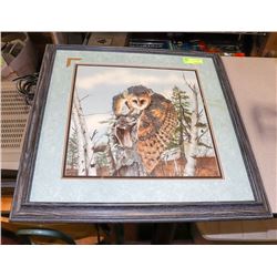 FRAMED OWL PICTURE