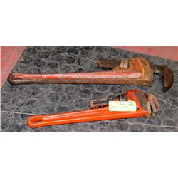 2 RIDGID ADJUSTABLE WRENCHES 14", 18"