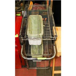 ROLLING METAL 3 TIER STORAGE RACK (30X14X33) W/ 2