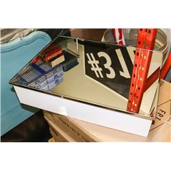 MIRRORED METAL MEDICINE CABINETS W/ GLASS SHELVES