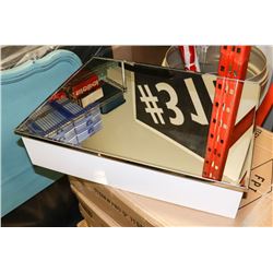 MIRRORED METAL MEDICINE CABINETS W/ GLASS SHELVES