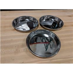 9" STAINLESS ROUND CAKE PANS - LOT OF 3