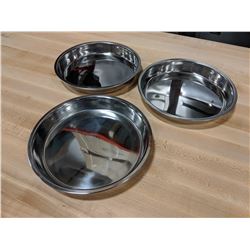 9" STAINLESS ROUND CAKE PANS - LOT OF 3